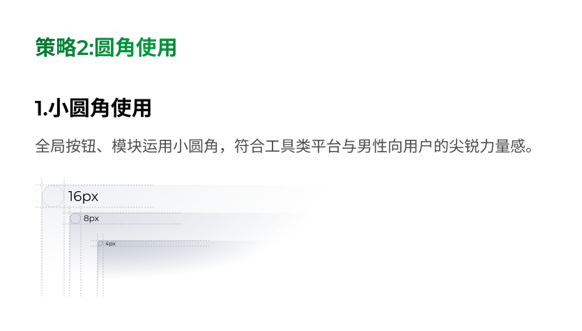 策略 2:圆角使用 / 小圆角使用